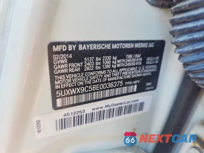 Zdjęcie 14 z 14 samochodu: 2014 BMW X3 VIN:5UXWX9C58E0D36375 - miniatura