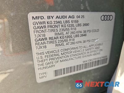 Zdjęcie 13 z 13 samochodu: 2025 AUDI Q3 PREMIUM S LINE 45 VIN:WA1DECF31S1074329 - miniatura