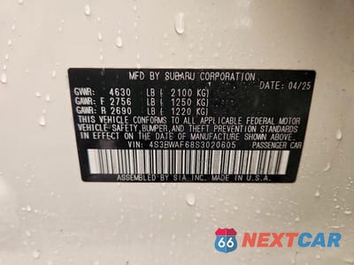 Zdjęcie 13 z 13 samochodu: 2025 SUBARU LEGACY PREMIUM VIN:4S3BWAF68S3020605 - miniatura
