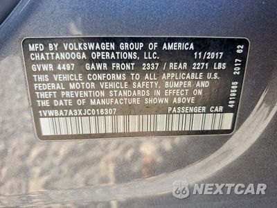 Zdjęcie 13 z 13 samochodu: 2018 VOLKSWAGEN PASSAT SE VIN:1VWBA7A3XJC016307 - miniatura