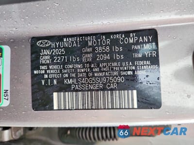 Zdjęcie 12 z 12 samochodu: 2025 HYUNDAI ELANTRA SEL VIN:KMHLS4DG5SU975090 - miniatura