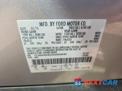 Zdjęcie 13 z 13 samochodu: 2016 FORD EXPLORER XLT VIN:1FM5K8D83GGA05530 - miniatura