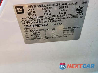 Zdjęcie 13 z 13 samochodu: 2017 GMC TERRAIN SLE VIN:2GKFLSEK4H6162633 - miniatura