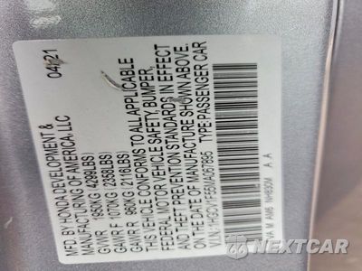 Zdjęcie 12 z 12 samochodu: 2021 HONDA ACCORD EXL VIN:1HGCV1F55MA067895 - miniatura