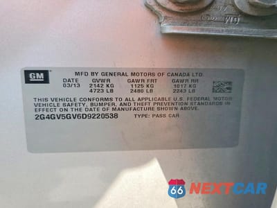 Zdjęcie 13 z 13 samochodu: 2013 BUICK REGAL GS VIN:2G4GV5GV6D9220538 - miniatura