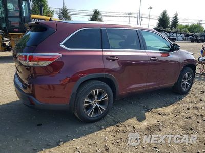 Trzecie zdjęcie samochodu z tyłu: 2016 TOYOTA HIGHLANDER XLE VIN:5TDJKRFH0GS268893 - miniatura