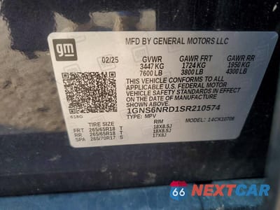 Zdjęcie 13 z 13 samochodu: 2025 CHEVROLET TAHOE K1500 LT VIN:1GNS6NRD1SR210574 - miniatura