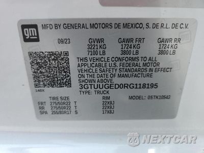 Zdjęcie 12 z 12 samochodu: 2024 GMC SIERRA K1500 DENALI VIN:3GTUUGED0RG118195 - miniatura