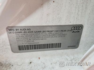 Zdjęcie 12 z 12 samochodu: 2013 AUDI A4 PREMIUM PLUS VIN:WAUFFAFL5DN004504 - miniatura