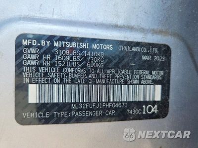 Zdjęcie 13 z 13 samochodu: 2023 MITSUBISHI MIRAGE G4 ES VIN:ML32FUFJ1PHF04671 - miniatura