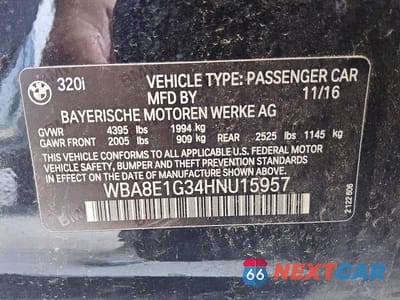 Zdjęcie 12 z 12 samochodu: 2017 BMW 320 I VIN:WBA8E1G34HNU15957 - miniatura