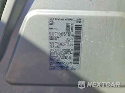 Zdjęcie 14 z 14 samochodu: 2018 NISSAN PATHFINDER S VIN:5N1DR2MM0JC649678 - miniatura