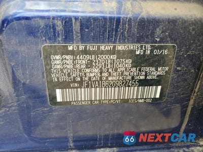 Zdjęcie 13 z 13 samochodu: 2016 SUBARU WRX VIN:JF1VA1B62G9827455 - miniatura