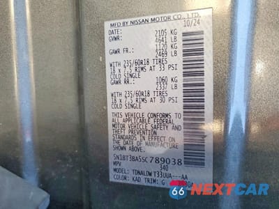 Zdjęcie 14 z 14 samochodu: 2025 NISSAN ROGUE SV VIN:5N1BT3BA5SC789038 - miniatura