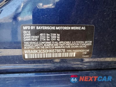 Zdjęcie 13 z 13 samochodu: 2017 BMW 330 XI VIN:WBA8K3C50HK678878 - miniatura
