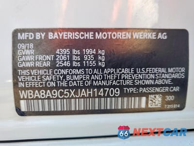 Zdjęcie 12 z 12 samochodu: 2018 BMW 320 I VIN:WBA8A9C5XJAH14709 - miniatura