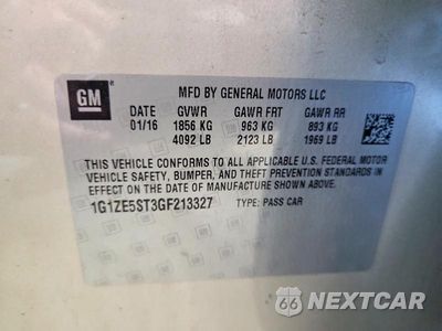 Zdjęcie 12 z 12 samochodu: 2016 CHEVROLET MALIBU LT VIN:1G1ZE5ST3GF213327 - miniatura
