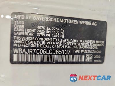 Zdjęcie 12 z 12 samochodu: 2020 BMW 530 XI VIN:WBAJR7C06LCD65137 - miniatura