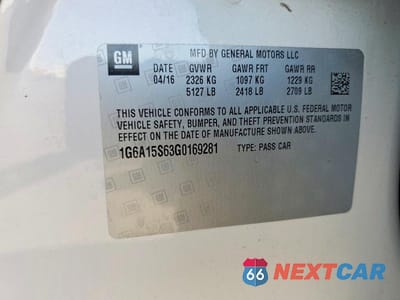 Zdjęcie 13 z 13 samochodu: 2016 CADILLAC CTS-V VIN:1G6A15S63G0169281 - miniatura