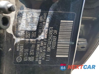 Zdjęcie 12 z 12 samochodu: 2017 HYUNDAI ACCENT VALUE EDITION VIN:KMHCT4AE5HU249674 - miniatura