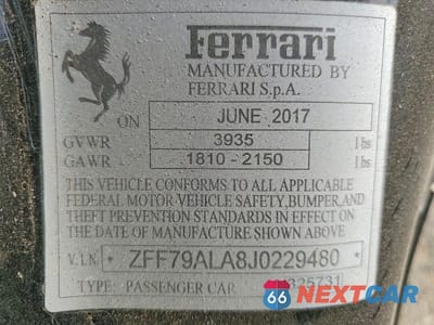 Zdjęcie 12 z 12 samochodu: 2018 FERRARI 488 GTB VIN:ZFF79ALA8J0229480 - miniatura