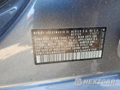 Zdjęcie 12 z 12 samochodu: 2021 VOLKSWAGEN JETTA SEL VIN:3VWE57BU2MM098240 - miniatura