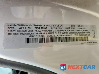 Zdjęcie 12 z 12 samochodu: 2011 VOLKSWAGEN JETTA SE VIN:3VWDZ7AJ9BM357407 - miniatura
