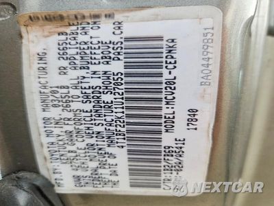 Zdjęcie 12 z 12 samochodu: 2001 TOYOTA CAMRY LE V6 VIN:4T1BF22K11U127055 - miniatura
