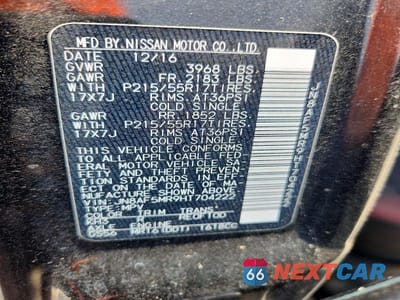 Zdjęcie 13 z 13 samochodu: 2017 NISSAN JUKE SV VIN:JN8AF5MR9HT704222 - miniatura