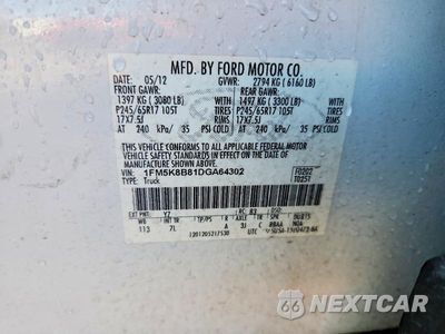 Zdjęcie 13 z 13 samochodu: 2013 FORD EXPLORER VIN:1FM5K8B81DGA64302 - miniatura