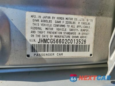 Zdjęcie 12 z 12 samochodu: 2002 HONDA ACCORD EX VIN:JHMCG56602C013526 - miniatura