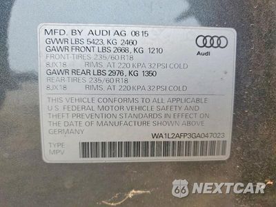 Zdjęcie 13 z 13 samochodu: 2016 AUDI Q5 PREMIUM PLUS VIN:WA1L2AFP3GA047023 - miniatura