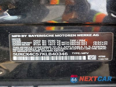 Zdjęcie 13 z 13 samochodu: 2019 BMW X7 XDRIVE50I VIN:5UXCX4C57KLB40346 - miniatura