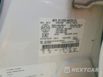 Zdjęcie 13 z 13 samochodu: 2013 FORD EDGE SEL VIN:2FMDK3JCXDBC90317 - miniatura