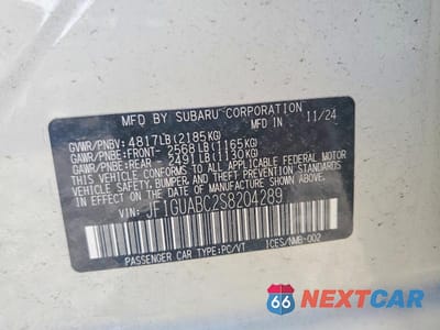 Zdjęcie 12 z 12 samochodu: 2025 SUBARU IMPREZA VIN:JF1GUABC2S8204289 - miniatura