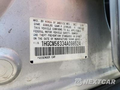 Zdjęcie 12 z 12 samochodu: 2004 HONDA ACCORD LX VIN:1HGCM56334A098524 - miniatura
