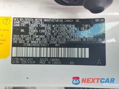 Zdjęcie 12 z 12 samochodu: 2009 LEXUS RX 350 VIN:2T2HK31U59C126577 - miniatura