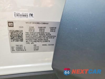 Zdjęcie 13 z 13 samochodu: 2026 CHEVROLET TRAX 1LT VIN:KL77LHEP8TC119974 - miniatura