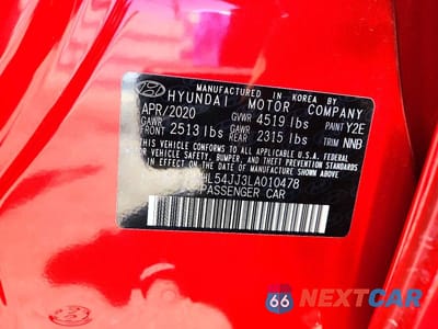 Zdjęcie 12 z 12 samochodu: 2020 HYUNDAI SONATA HYBRID LIMITED VIN:KMHL54JJ3LA010478 - miniatura