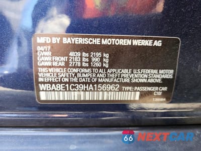 Zdjęcie 12 z 12 samochodu: 2017 BMW 330E VIN:WBA8E1C39HA156962 - miniatura
