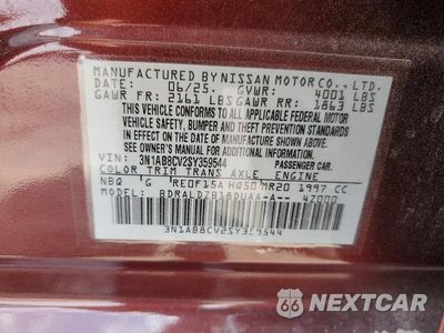Zdjęcie 12 z 12 samochodu: 2025 NISSAN SENTRA SV VIN:3N1AB8CV2SY359544 - miniatura