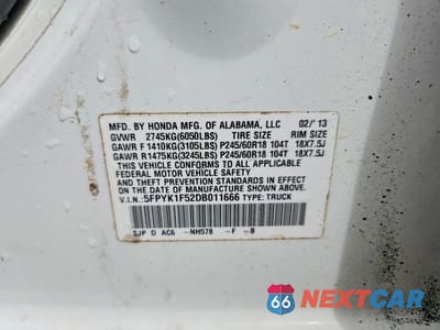 Zdjęcie 13 z 13 samochodu: 2013 HONDA RIDGELINE RTL VIN:5FPYK1F52DB011666 - miniatura