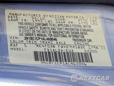Zdjęcie 13 z 13 samochodu: 2010 NISSAN VERSA 1.8 S VIN:3N1BC1CP1AL460046 - miniatura