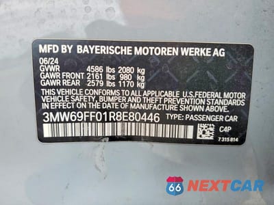 Zdjęcie 13 z 13 samochodu: 2024 BMW 330I VIN:3MW69FF01R8E80446 - miniatura