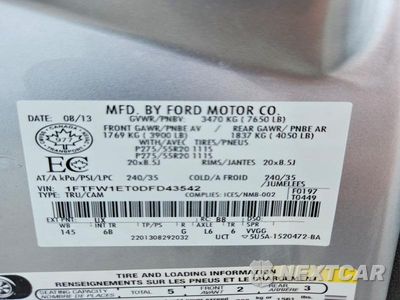 Zdjęcie 12 z 12 samochodu: 2013 FORD F150 SUPERCREW VIN:1FTFW1ET0DFD43542 - miniatura