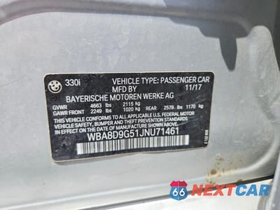Zdjęcie 12 z 12 samochodu: 2018 BMW 330 XI VIN:WBA8D9G51JNU71461 - miniatura
