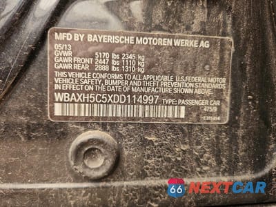 Zdjęcie 12 z 12 samochodu: 2013 BMW 528 XI VIN:WBAXH5C5XDD114997 - miniatura
