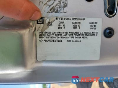 Zdjęcie 12 z 12 samochodu: 2005 CHEVROLET MALIBU LS VIN:1G1ZT528X5F303864 - miniatura