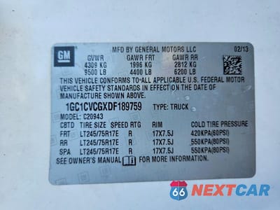 Zdjęcie 12 z 12 samochodu: 2013 CHEVROLET SILVERADO C2500 HEAVY DUTY VIN:1GC1CVCGXDF189759 - miniatura