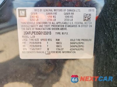 Zdjęcie 13 z 13 samochodu: 2016 GMC TERRAIN SLT VIN:2GKFLPE35G6123313 - miniatura